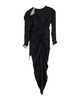 embellished asymmetric dress in black silk