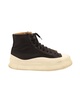 vulcanized high-top sneakers in black canvas