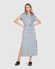 sundown denim midi shirt dress