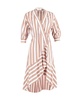 nastasia ruffled striped wrap dress in multicolor viscose