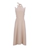 cutout halter midi dress in ecru polyester