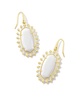 women's dani color burst frame earrings in white mother of pearl