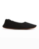 women's cashmere ballet flat in black