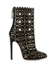 alaia black and gold suede boots with mirror details