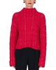 Carolina Herrera Funnel Neck Cable Wool & Cashmere-Blend Sweater