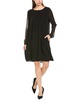 EILEEN FISHER Sheer Sleeve Silk Shift Dress