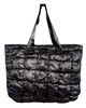 women'ts puffer tote bag in black