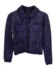 morning sequined cardigan in navy blue polyester