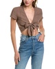 tie-front linen blouse