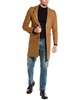 leather-trim wool-blend trench coat