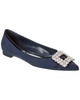 Manolo Blahnik Tuberian Linen & Patent Flat