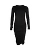 ruched bodycon dress in black viscose