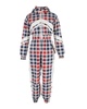 stoke hooded technical-gingham ski suit in multicolor polyester