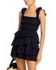 sleeveless tiered dress in black