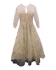 quarter-sleeve corded gown in cream tulle