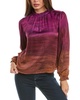 bishop sleeve ruffle neck top