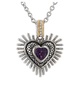 andrea candela pluma 18k over silver 1.10 ct. tw. diamond & amethyst necklace