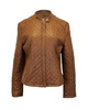 quilted jacket in brown leather