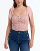 women's corded lace bustier with chiffon tie