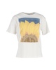 sandro sunflower graphic t-shirt in cream organic cotton