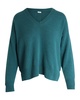 v-neck knit sweater in green cashmere