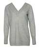 v-necked sweater in grey cashmere