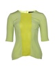 long-sleeve top in green polyester