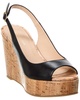 Stuart Weitzman Riveria Leather Slingback Wedge Sandal