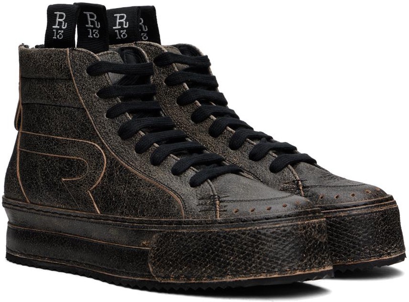 Black Rogue Distressed Sneakers