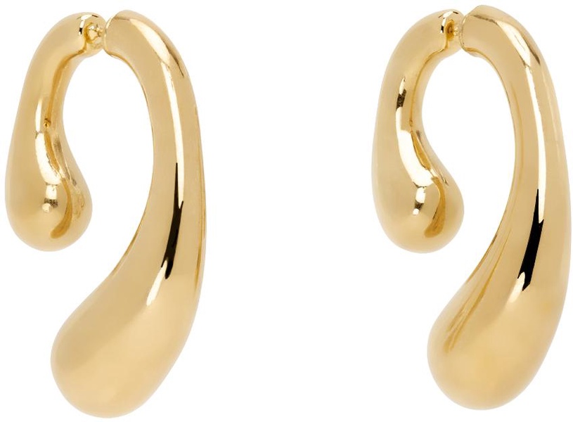 Gold P Earrings