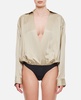 Silk Satin Shirt Bodysuit