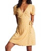 hot tropics mini wrap dress in yellow