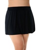 plus size jersey tennis swim skirt in black