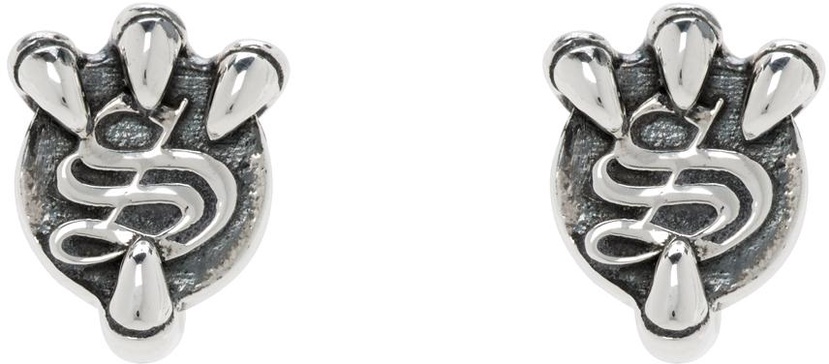 Silver S-Claw Stud Earrings