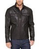 Cole Haan Men's Washed Leather Trucker Jacket