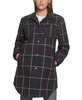 Levi's Plus Size Women's Wool Blend Sherpa Lined Long Shacket, Navy/Peach Window Plaid, 1X