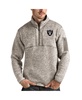 Men's Oatmeal Las Vegas Raiders Fortune Quarter-Zip Pullover Jacket