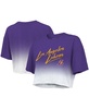 Women's Threads Purple and White Los Angeles Lakers Dirty Dribble Tri-Blend Cropped T-shirt