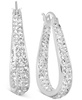 Crystal In & Out Teardrop Hoop Earrings in Silver Plate, Gold-Plate or Rose Gold Plate