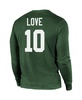 Men's Threads Jordan Love Green Green Bay Packers Name and Number Long Sleeve Tri-Blend T-shirt