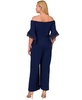 Plus Size Off-The-Shoulder Organza-Sleeve Jumpsuit