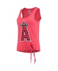 Women's Threads Red Los Angeles Angels Scoop Neck Racerback Side Tie Tri-Blend Tank Top