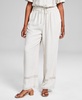 Women's Crochet-Lace-Trim Drawstring-Waist Pants, Created for Macy's