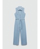 Women's Belted Denim Jumpsuit