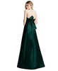 Womens Strapless A-line Satin Gown with Modern Bow Detail