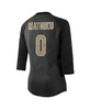 Women's Threads Tyrann Mathieu Black New Orleans Saints Name & Number Raglan 3/4 Sleeve T-shirt