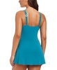 Women's Grommet-Detail Square-Neck Swim Dress