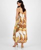 Women's Printed Palm Sleeveless A-Line Dress