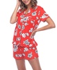 Women's Short Sleeve Floral Pajama Set, 2-Piece