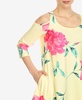 Women's Floral Printed Cold Shoulder Tunic Top